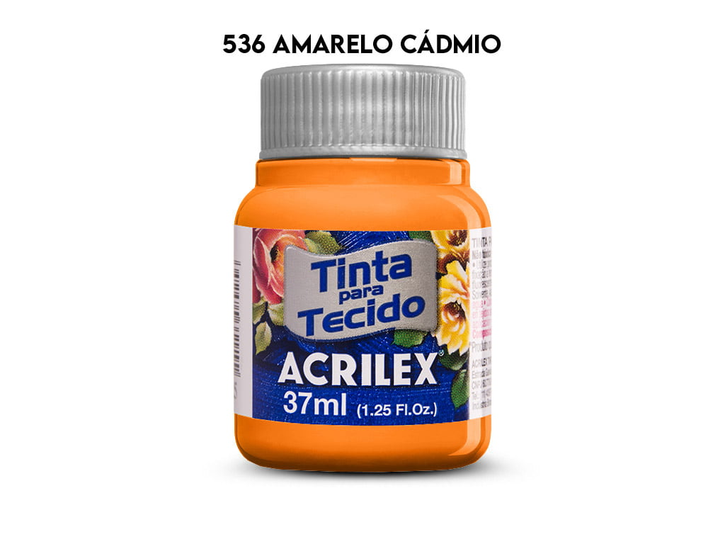 TINTA TECIDO ACRILEX 37ML FOSCA 536 AMARELO CADMIO