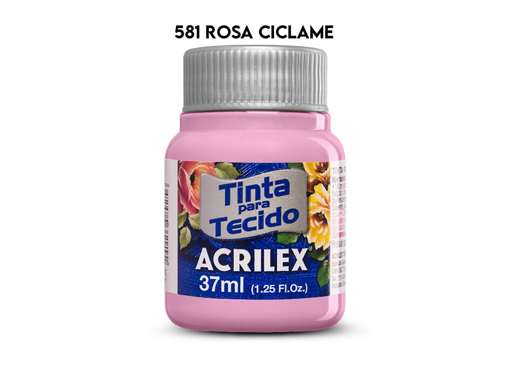 TINTA TECIDO ACRILEX 37ML FOSCA 581 ROSA CICLAME