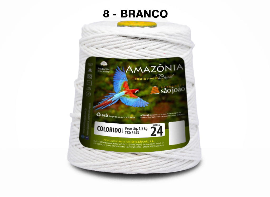 BARBANTE AMAZONIA 4/24 1000G BRANCO