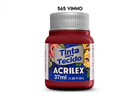 TINTA TECIDO ACRILEX 37ML FOSCA 565 VINHO