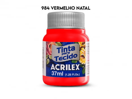 TINTA TECIDO ACRILEX 37ML FOSCA 984 VERMELHO NATAL